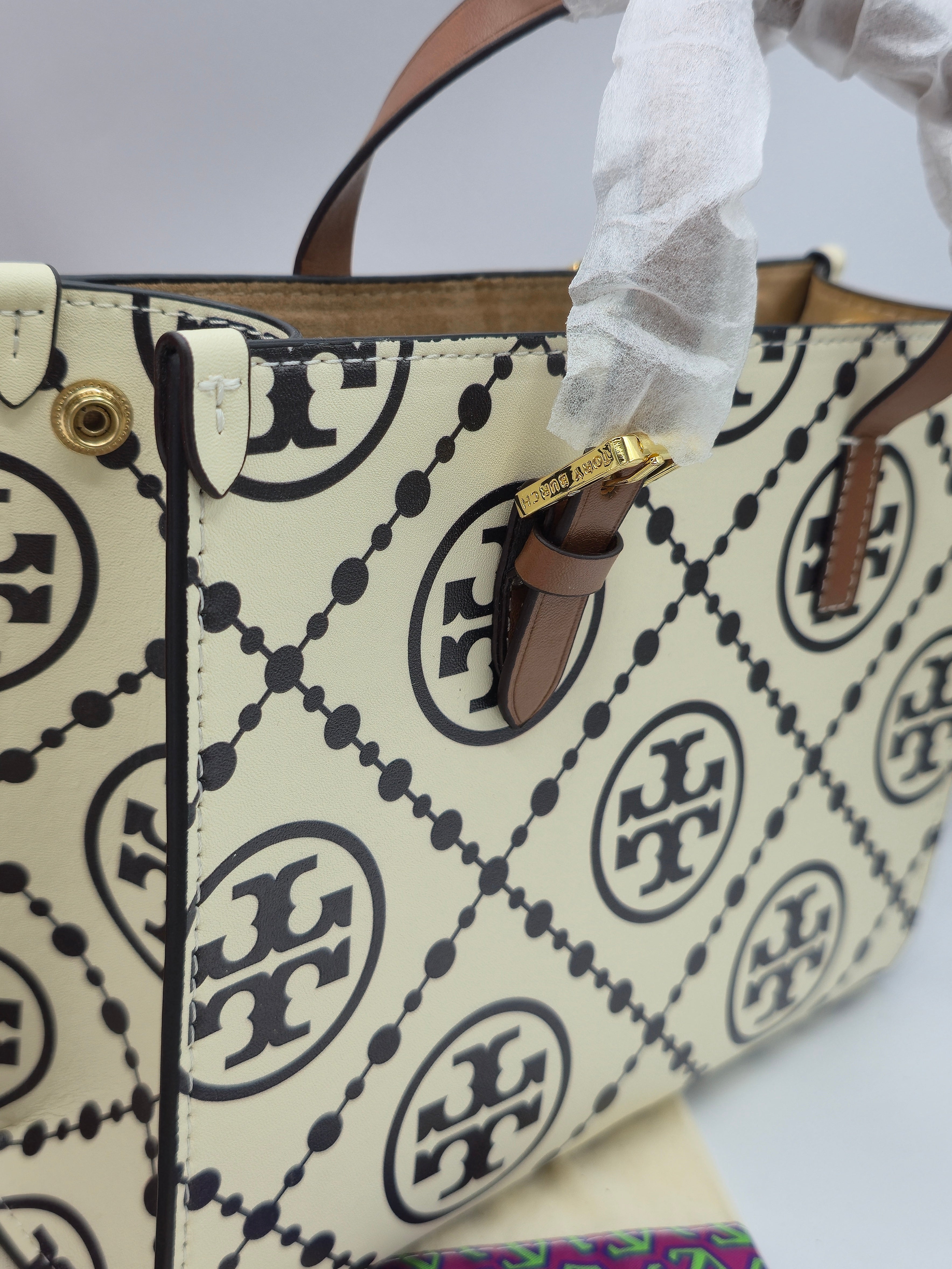 TORY BURCH EMBOOSSED TOTE SMALL