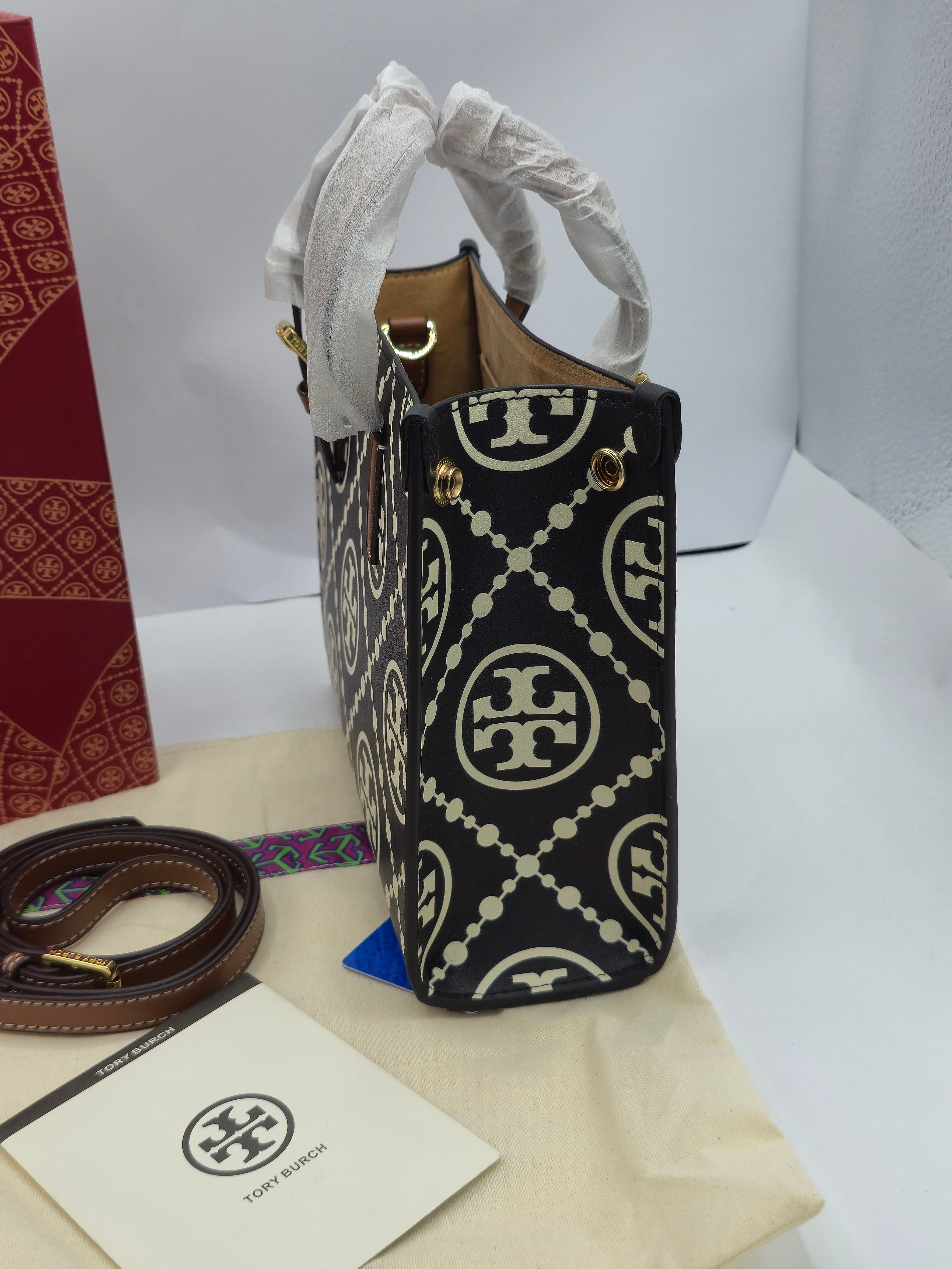 TORY BURCH EMBOOSSED TOTE SMALL
