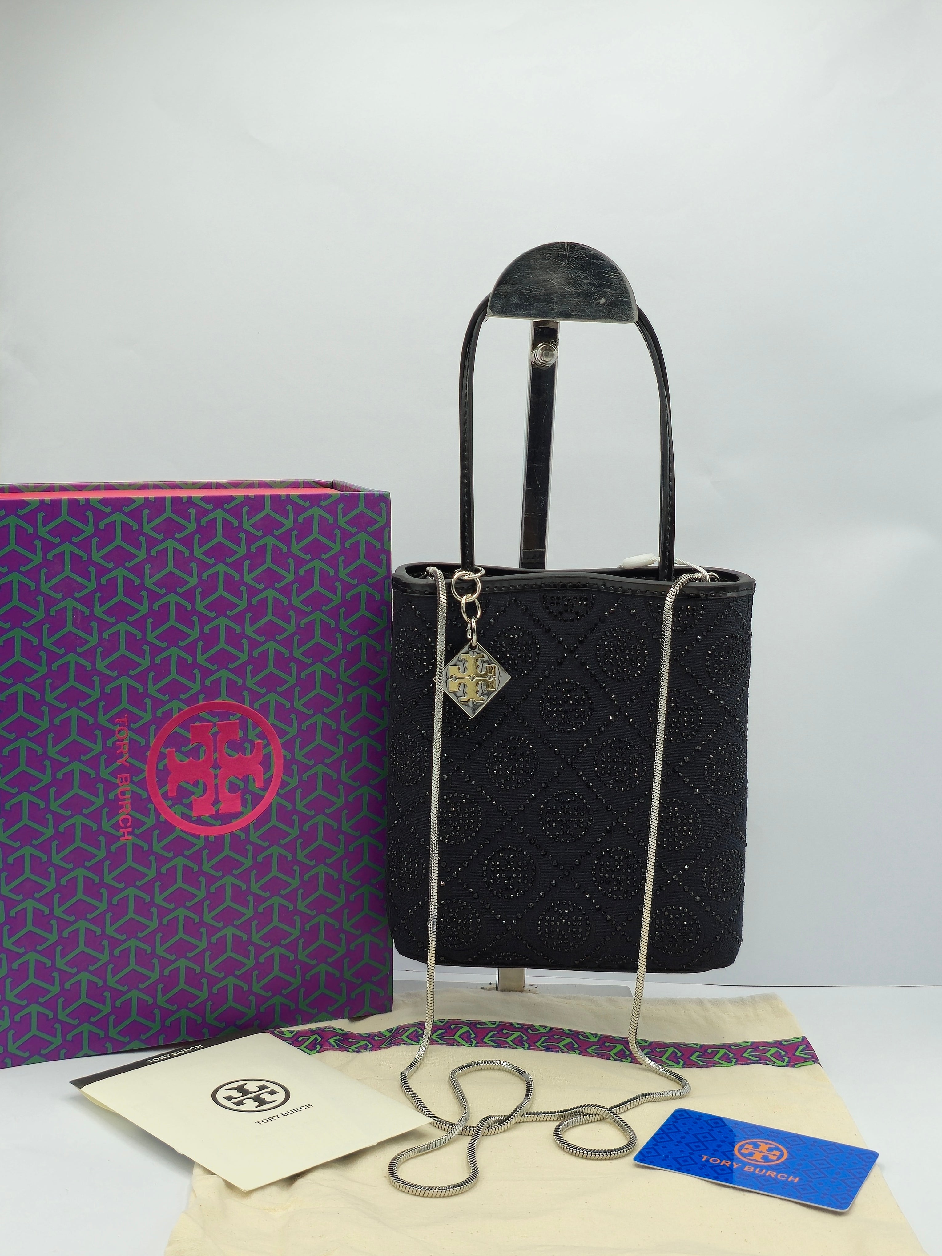 Tory Burch T Monogram Night Owl Embellished Mini Tote