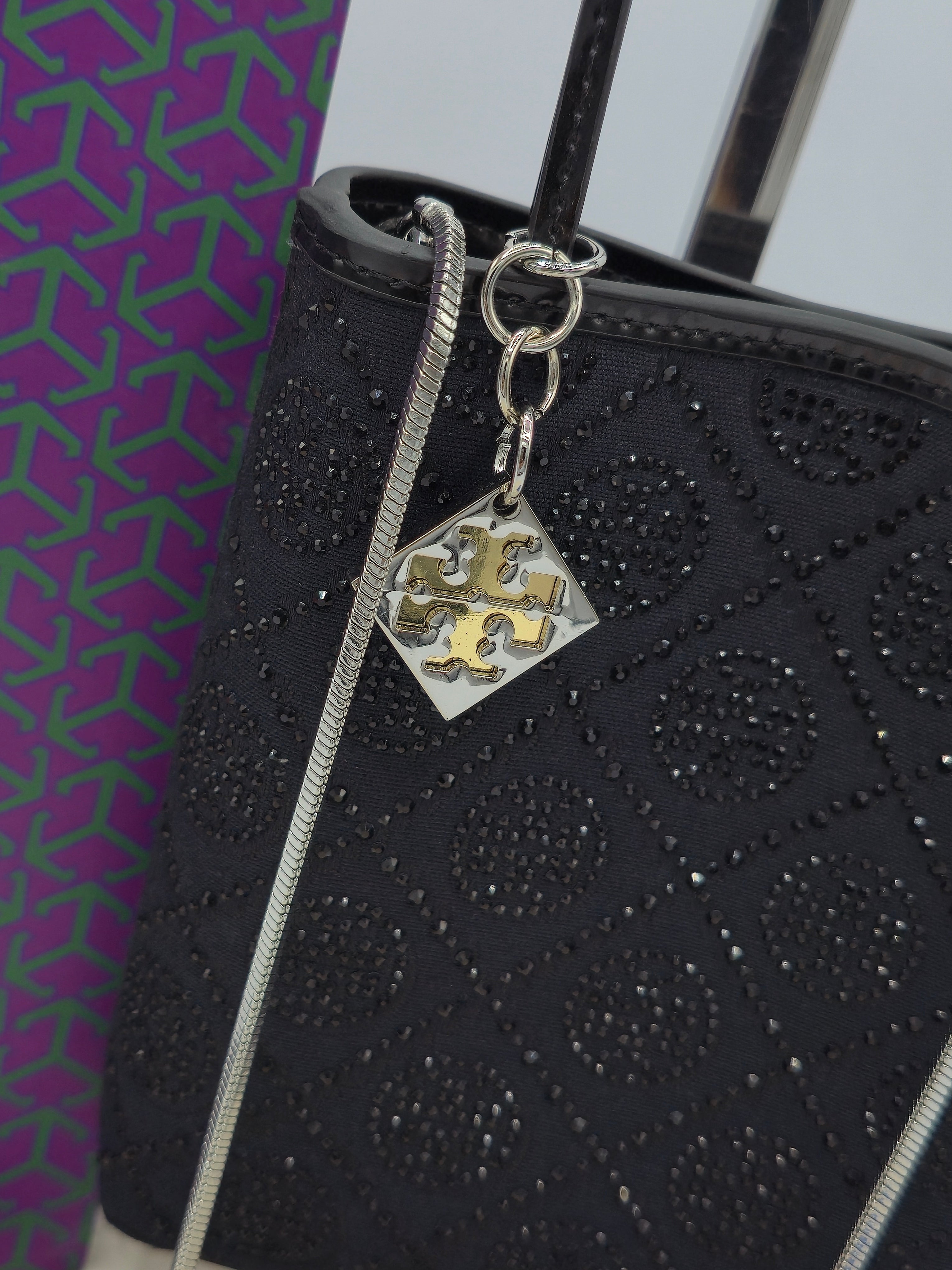 Tory Burch T Monogram Night Owl Embellished Mini Tote