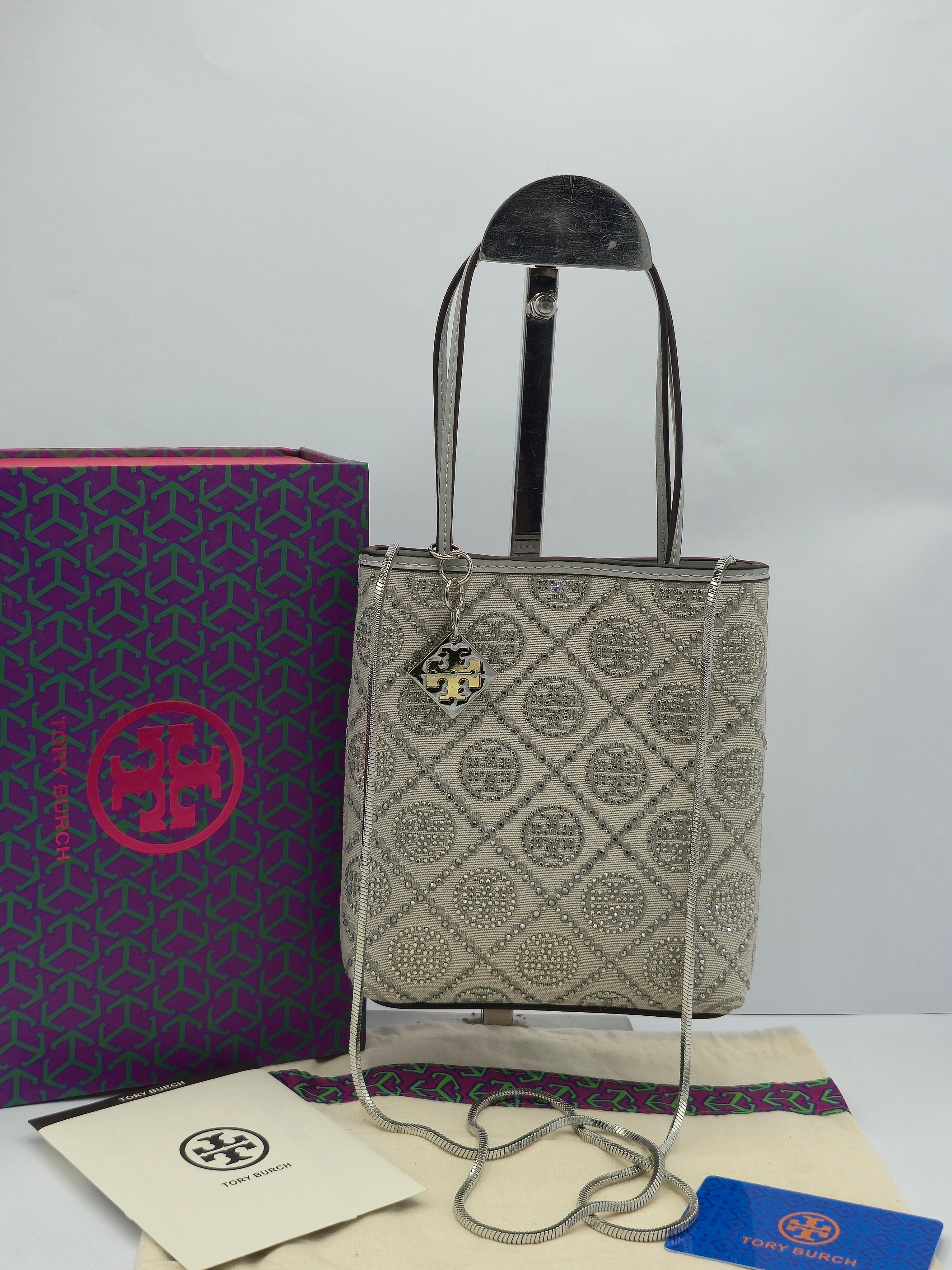 Tory Burch T Monogram Night Owl Embellished Mini Tote