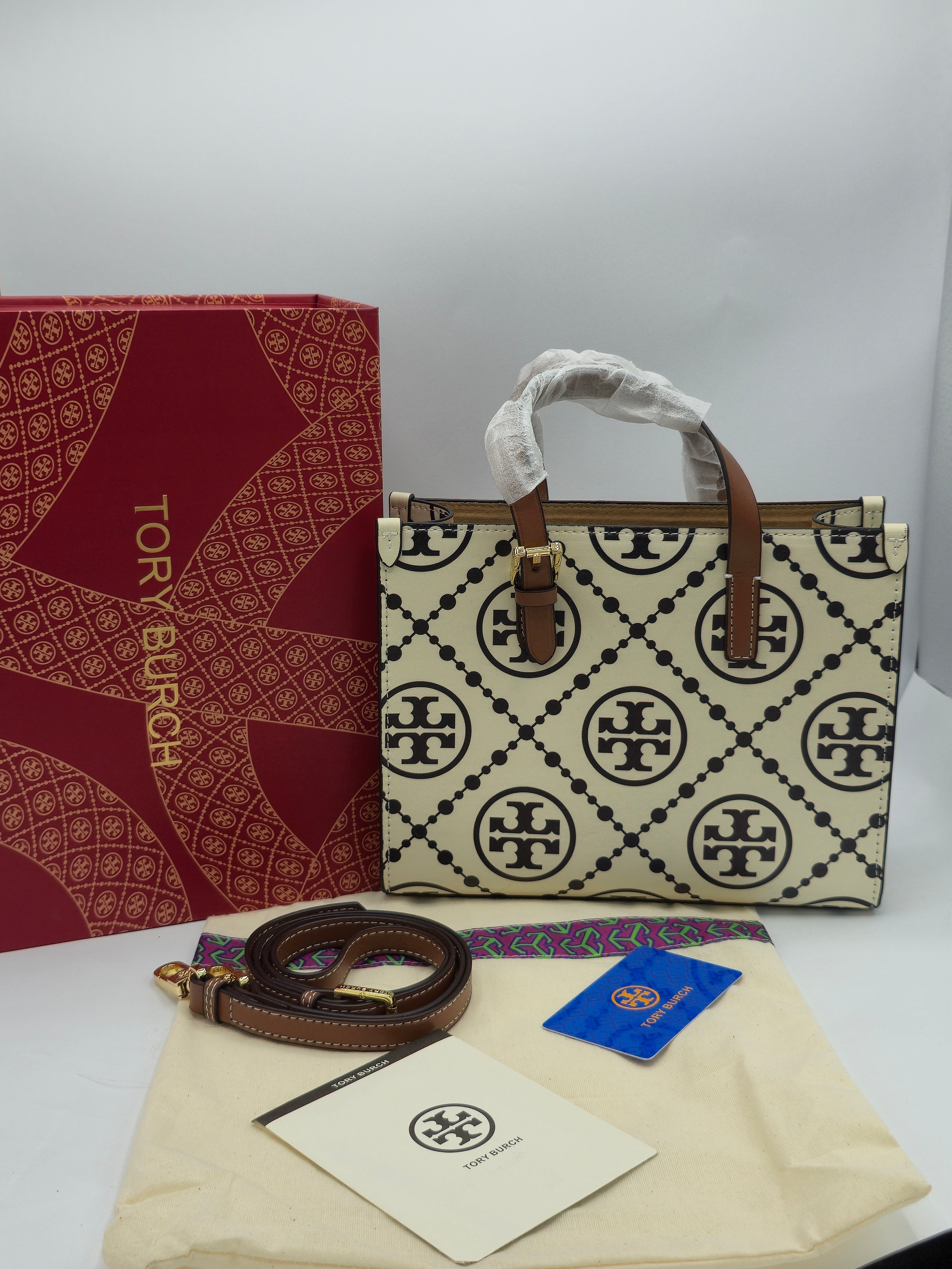 TORY BURCH EMBOOSSED TOTE SMALL