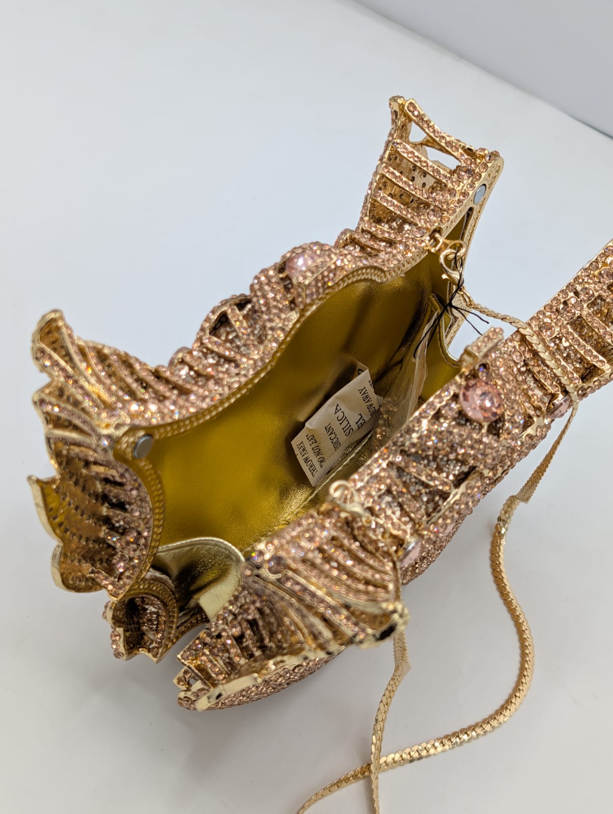 Crystal embellished clutch